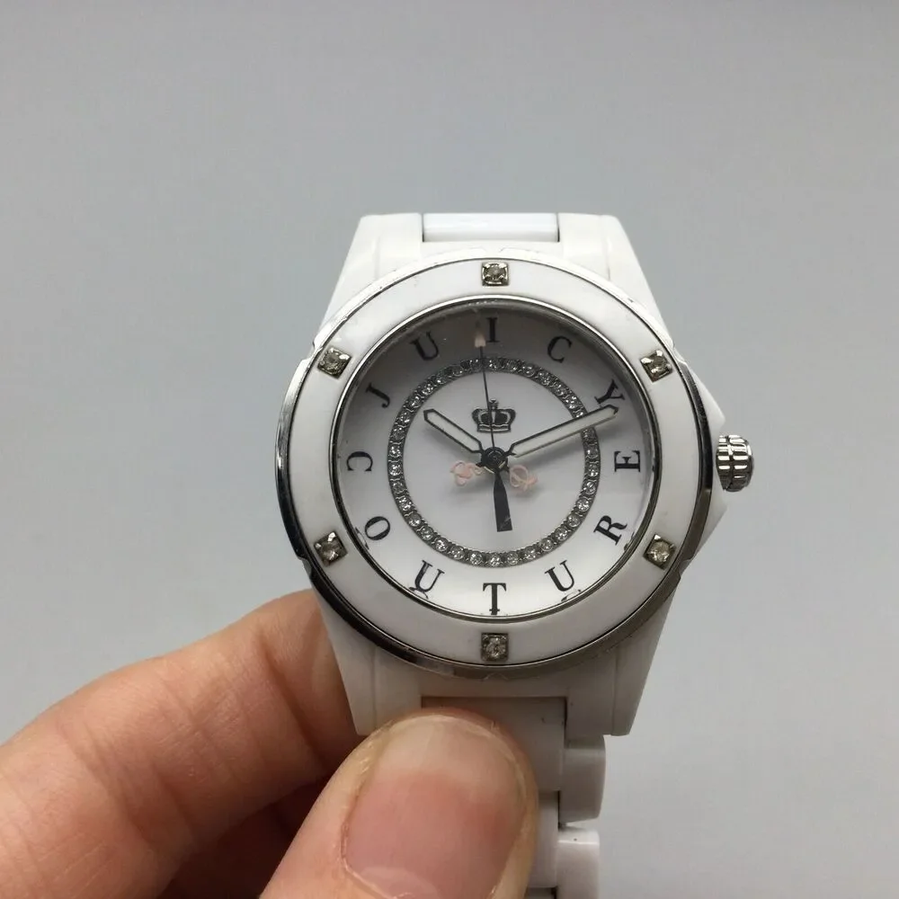 Juicy Couture Watch Women 36mm White Silver Tone New Battery 7.75" - Picture 11 of 15